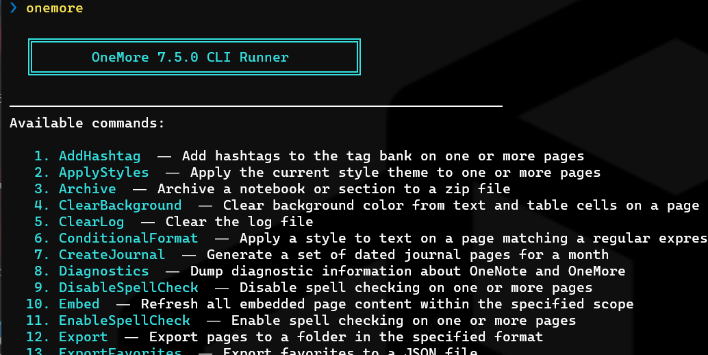 OneMore CLI Runner