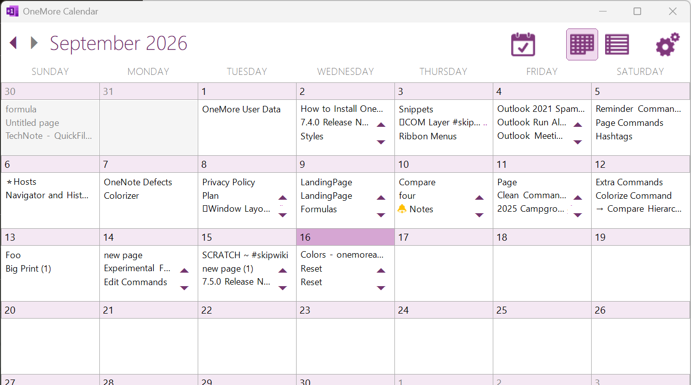 OneMore Calendar